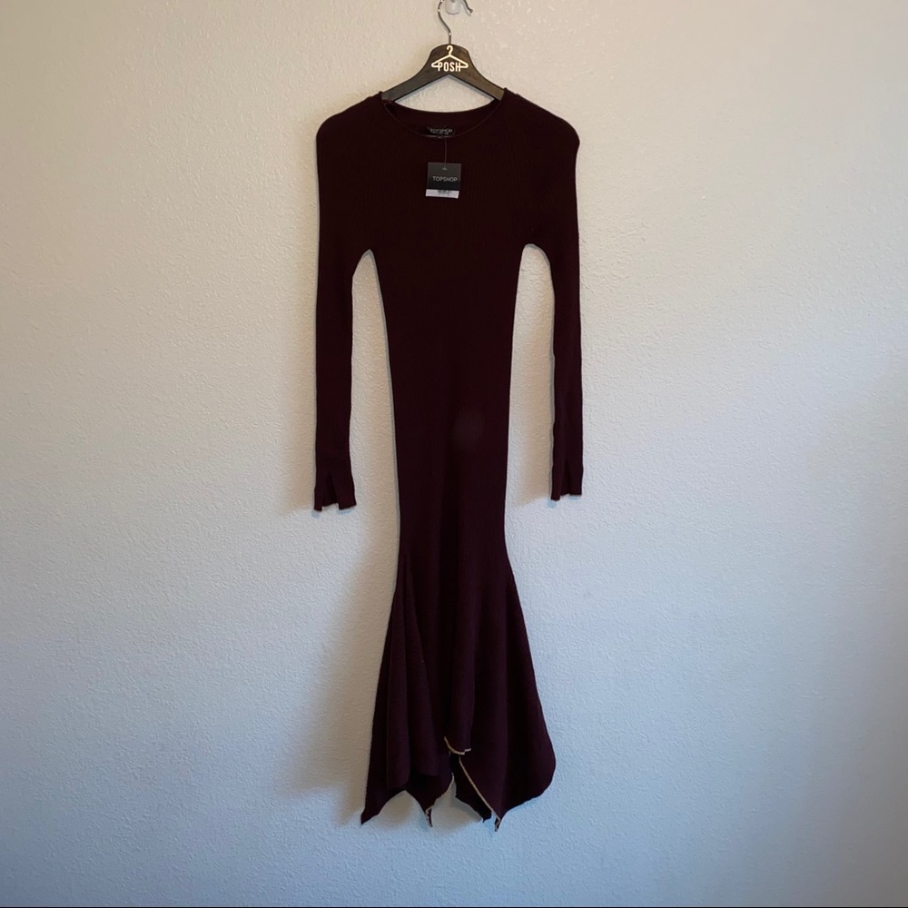 Topshop burgundy dress - Picture 3 of 7